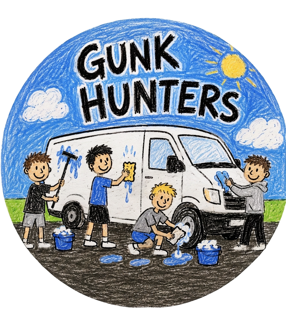 Gunk Hunters hand-drawn logo