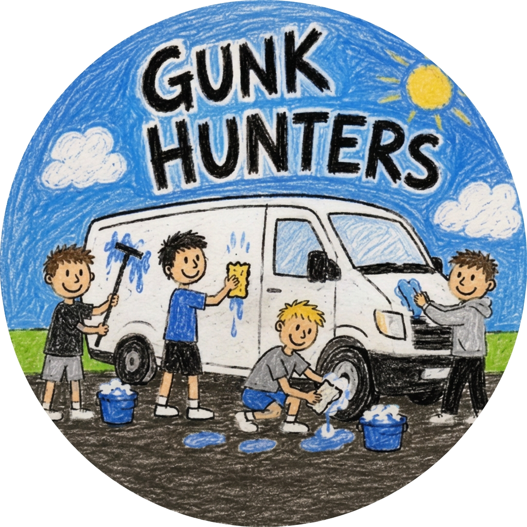 Gunk Hunters hand-drawn logo